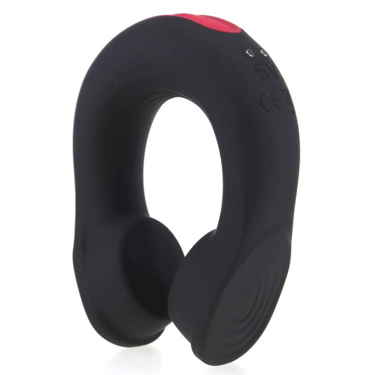 S Hande Headset 18 Frequency Vibration Cock Ring Black Dual Motor Sex Toy - - Vibrating Cock Rings