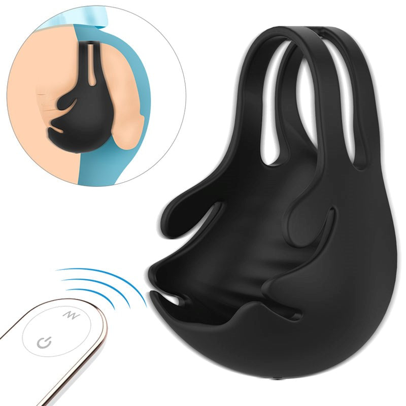 S Hande Nest Scrotum Vibrating Mens Cock Ring with 9 Vibration Modes - - Vibrating Cock Rings