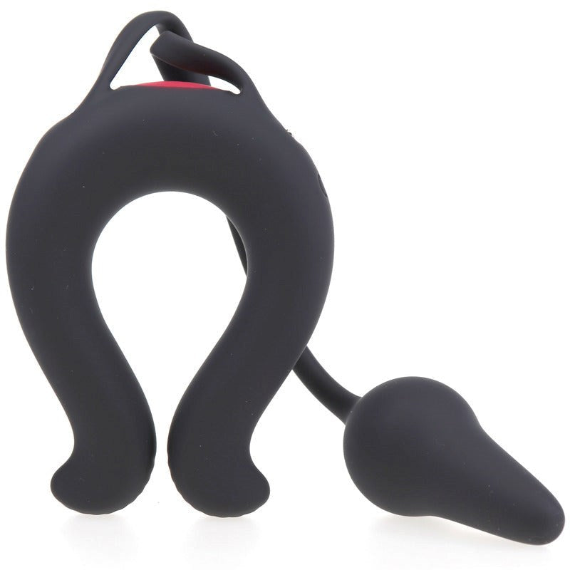 S Hande Nicole Vibrating Cock Ring With Anal Plug Dual Motor Design - - Vibrating Cock Rings