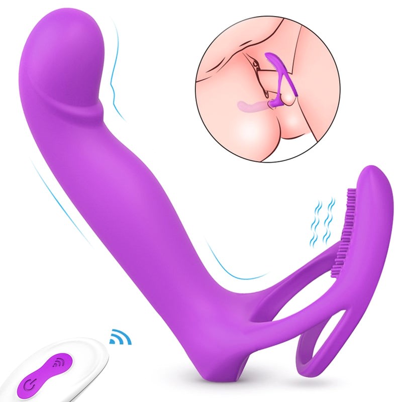 S Hande Lorna Vibrating Cock Ring With Butt Plug Purple Dual Stimulation - - Vibrating Cock Rings