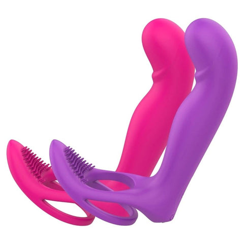 S Hande Lorna Vibrating Cock Ring With Butt Plug Purple Dual Stimulation - Vibrating Cock Rings