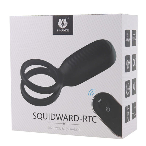 S Hande Squidward 9 Frequency Vibration Cock Ring Black with 9 Vibration Patterns - Vibrating Cock Rings