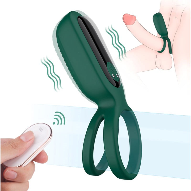 S Hande Squidward 9 Functions Vibrating Cock Ring Green Penis Enhancement - - Vibrating Cock Rings