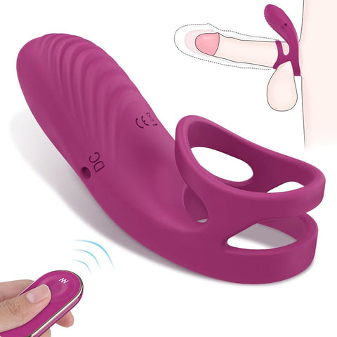S Hande Nicholas Waterproof Rechargeable Cock Ring Claret with 9 Vibration - Vibrating Cock Rings