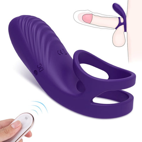 S Hande Nicholas 9 Functions Rechargeable Cock Ring Purple with Vibration - Vibrating Cock Rings