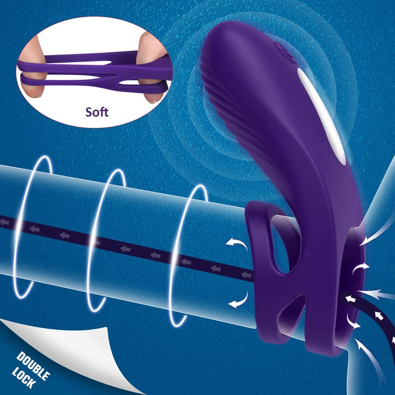 S Hande Nicholas 9 Functions Rechargeable Cock Ring Purple with Vibration - - Vibrating Cock Rings