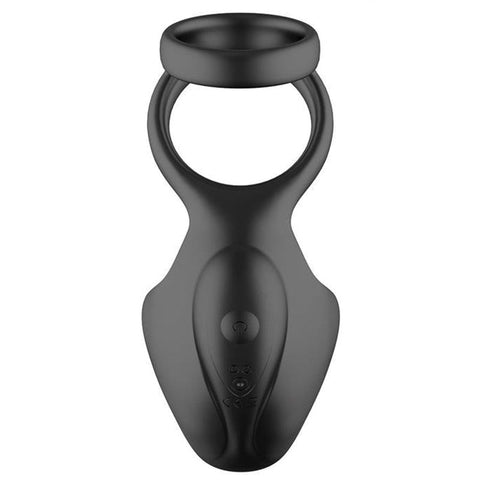 BDStyle 10 Functions Rechargeable Silicone Dual Penis Ring with Vibration - Vibrating Cock Rings