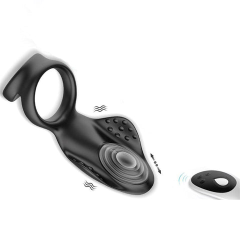 BDStyle 10 Functions Rechargeable Silicone Dual Penis Ring with Vibration - Vibrating Cock Rings