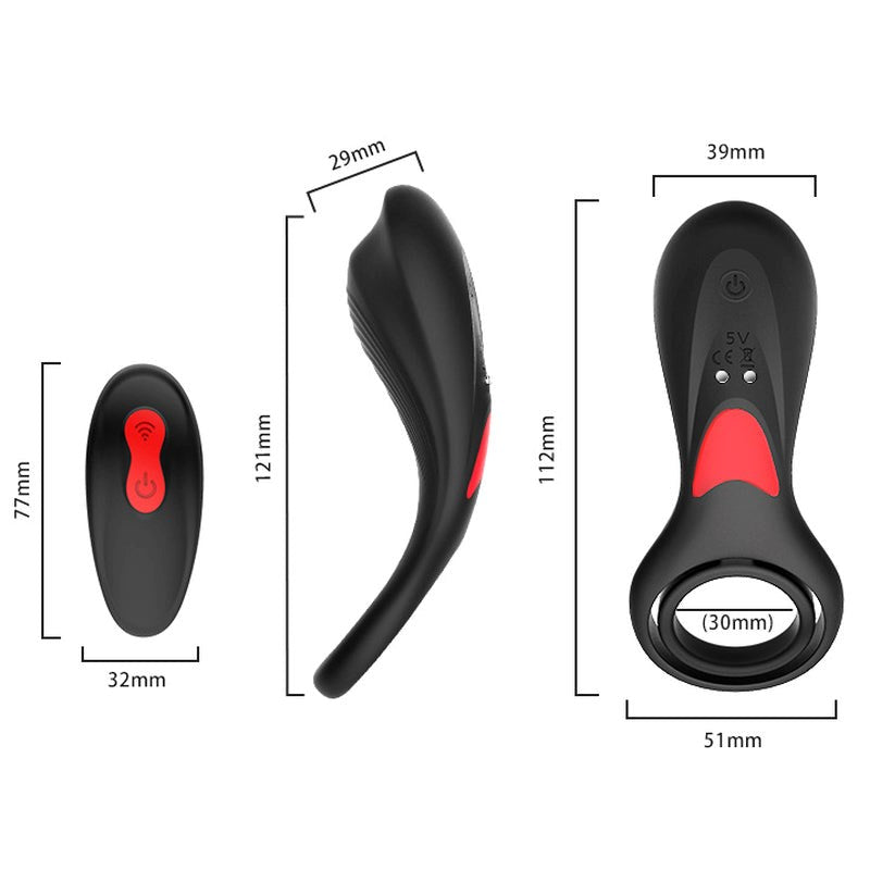 S Hande Rings 9 Functions Vibrating Cock Ring with 9 Vibration Patterns - - Vibrating Cock Rings
