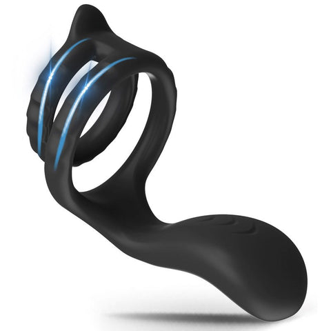 BDStyle 10 Functions Mens Vibrating Dual Cock Ring - Vibrating Cock Rings