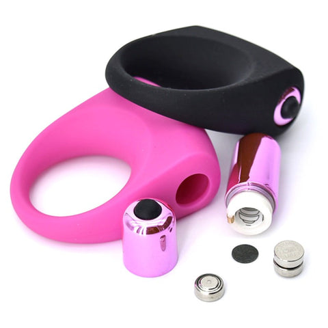 BDStyle One Speeds Vibration Silicone Cock Ring with Dual Ring Design - Vibrating Cock Rings