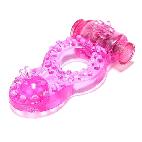 BDStyle Hem Beads Soft TPR Material Vibrating Cock Ring and Dual Stimulation - Vibrating Cock Rings