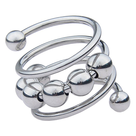 BDStyle Stainless Steel Six Removable Ball Mens Cock Ring and Customizable - Steel Cock Rings