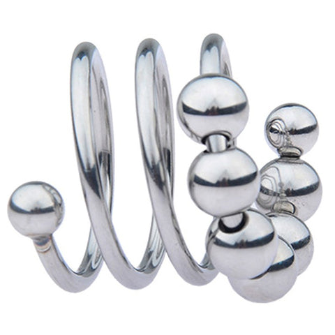 BDStyle Stainless Steel Six Removable Ball Mens Cock Ring and Customizable - Steel Cock Rings