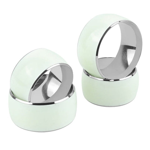BDStyle Luminous Stainless Steel Mens Cock Ring with Vibrating Action - Steel Cock Rings