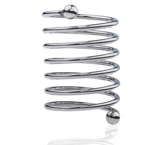 BDStyle Spring Style 6 Circle Mens Metal Glans Ring for Enhanced Control - Steel Cock Rings
