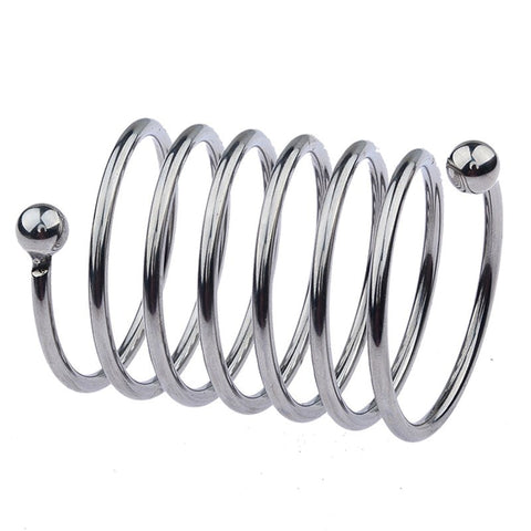 BDStyle Spring Style 6 Circle Mens Metal Glans Ring for Enhanced Control - Steel Cock Rings