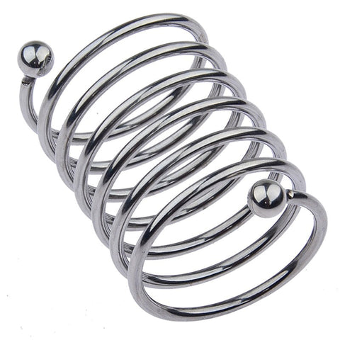 BDStyle Spring Style 6 Circle Mens Metal Glans Ring for Enhanced Control - Steel Cock Rings