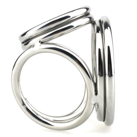 BDStyle Stainless Steel Quad 4 Ring Cock and Ball Cage Premium Design - Steel Cock Rings