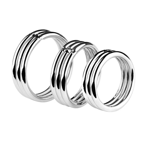 BDStyle Echo Stainless Steel Mens Cock Ring Premium Metal Design - Steel Cock Rings