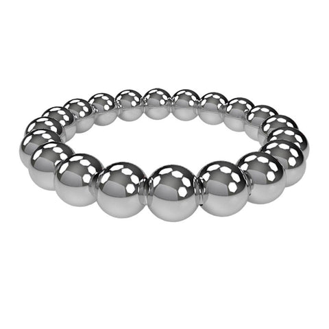 BDStyle Meridian Stainless Steel Mens Beaded Cock Rings Double Ring Design - Steel Cock Rings