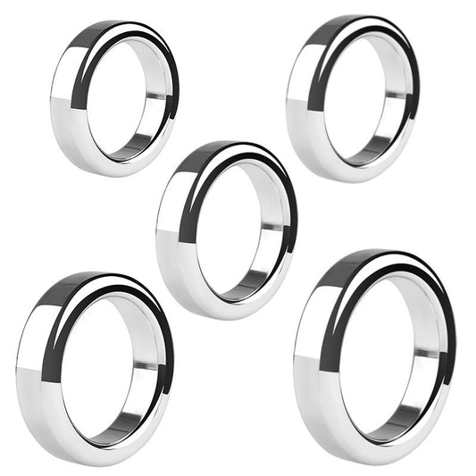 BDStyle Chrome Stainless Steel Mens Cock Ring 1.2cm Height - - Steel Cock Rings