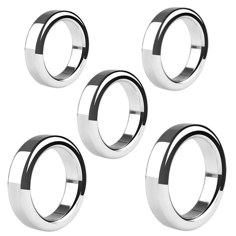 BDStyle Chrome Stainless Steel Mens Cock Ring 1.2cm Height Premium Chrome - Steel Cock Rings