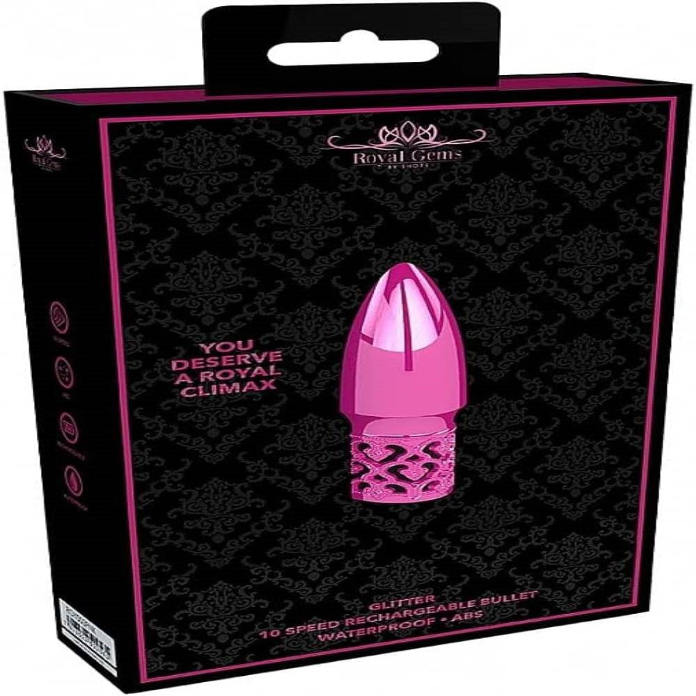 Shots Toys Royal Gems Sparkle Rechargeable ABS Bullet Vibrator with F 1 Motor - - Bullet Vibrators