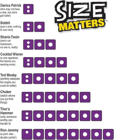 XR Brands Size Matters Adult Party Dice Sex Game Strategic Adult Entertainment - Sex Games, Coupons and Tricks