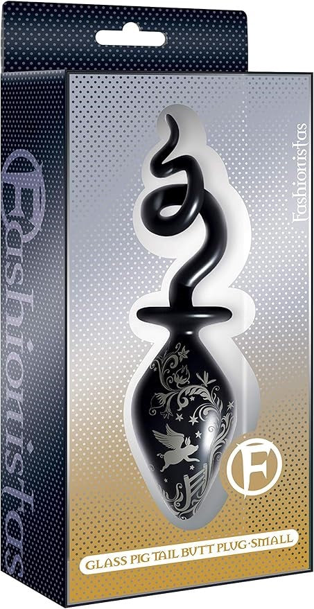 Icon Brands Fashionistas Glass Pig Tail Butt Plug Small Premium Borosilicate - - Butt Plugs