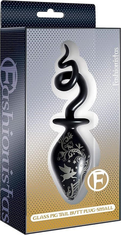 Icon Brands Fashionistas Glass Pig Tail Butt Plug Small Premium Borosilicate - Butt Plugs