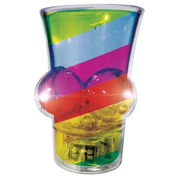 Hot Ero Rainbow Delight LED Boobie Shaped Shot Glass with LED - - Party Gifts and Novelties