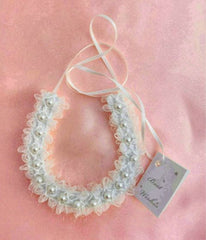 Me Collections Horseshoe Bridal Charm With White Lace and Pearl - - Party Gifts and Novelties