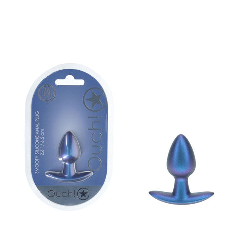 Shots Toys OUCH! 6.5 cm Small Metallic Silicone Butt Plug Premium Anal - Butt Plugs
