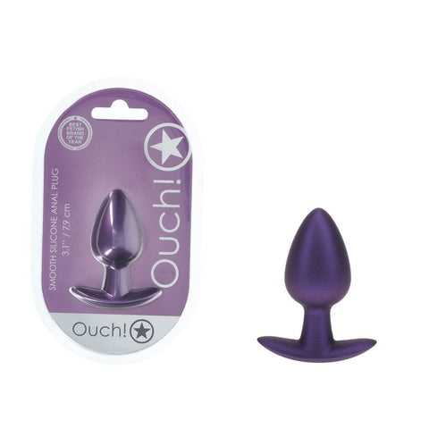 Shots Toys OUCH! Metallic 7.9 cm Medium Waterproof Butt Plug Premium Silicone - Butt Plugs