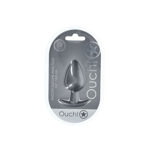 Shots Toys Shots OUCH! 8.9 cm Large Metallic and Soft Silicone Anal Plug Premium - Butt Plugs
