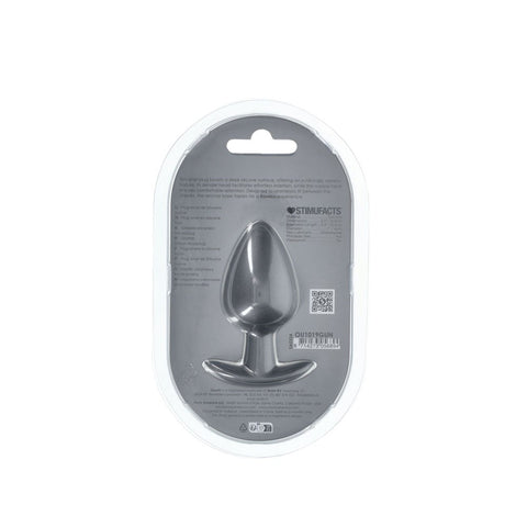 Shots Toys Shots OUCH! 8.9 cm Large Metallic and Soft Silicone Anal Plug Premium - Butt Plugs