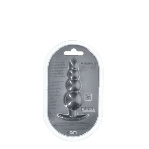 Shots Toys OUCH! 11.7 cm Beaded Metallic Silicone Anal Plug Graduated - Butt Plugs