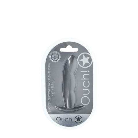 Shots Toys OUCH! Finger Shaped 11.7cm Metallic Silicone Butt Plug Anal Play - Butt Plugs