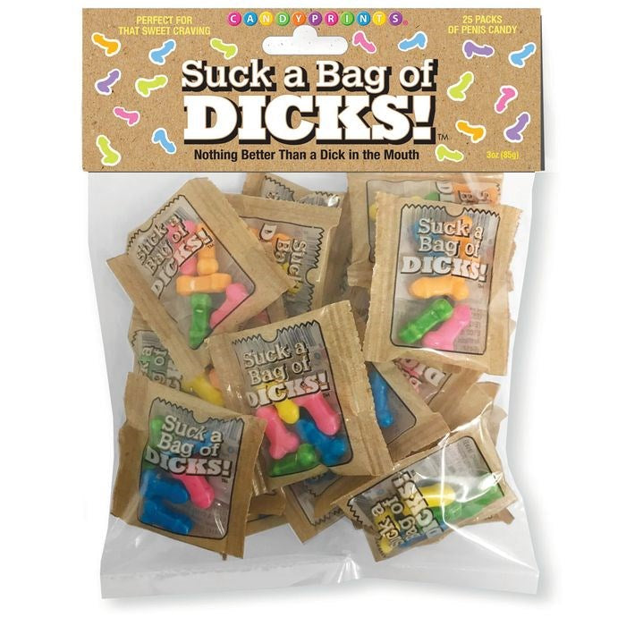 Little Genie Suck a Bag Of Dicks Bulk Bag Of 25 Party Packs Pecker Lollies - - Party Gifts and Novelties