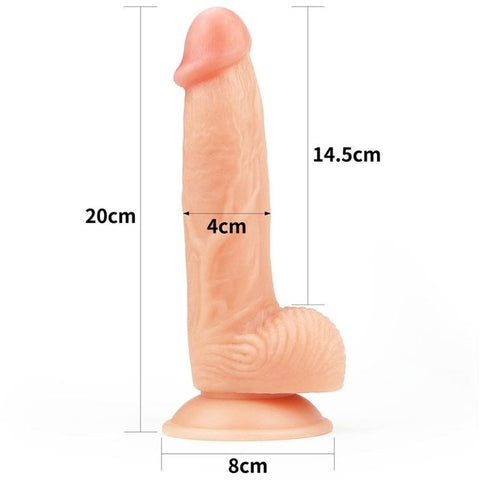 Lovetoy The Ultra Soft Dude Realistic Dong 20.3cm Flesh TPE Dildo - Realistic Dildos