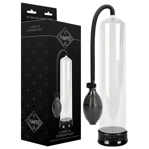 Shots Toys Pumped Classic XL Extender Penis Pump Clear XL Size - - Penis Pumps And Stretchers