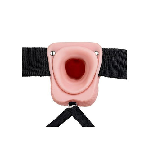 Shots Toys REALROCK Vibrating Hollow Strapon Dildo 18cm with Powerful Motor - Strap On Sextoys