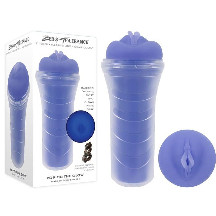 Evolved Zero Tolerance POP ON THE GLOW Realistic Male Stroker Purple Glow - - Masturbators and Strokers