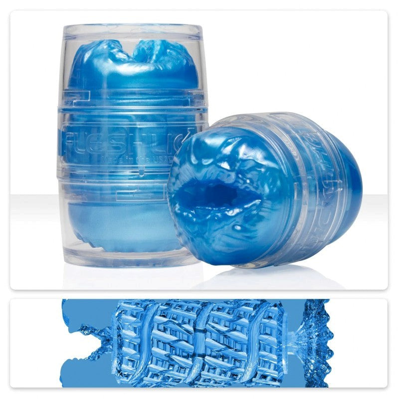 Fleshlight Quickshot Alien Blue Metallic Mouth Butt Masturbator Dual Texture - - Fleshlight Male Masturbators