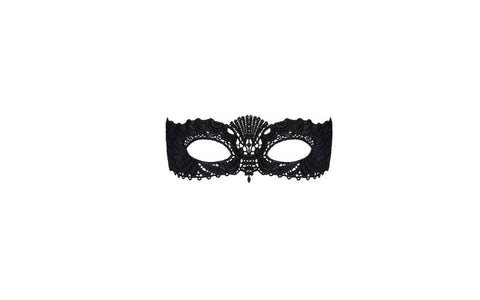 Obsessive A700 Black Sexy Eye Mask with Ribbon Tie Premium Guipure Lace - Masks And Blindfolds