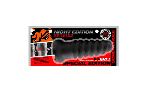 OxBalls Screwdhole Screwd In Open Tip Male Masturbator Night Edition Textured - Masturbators and Strokers