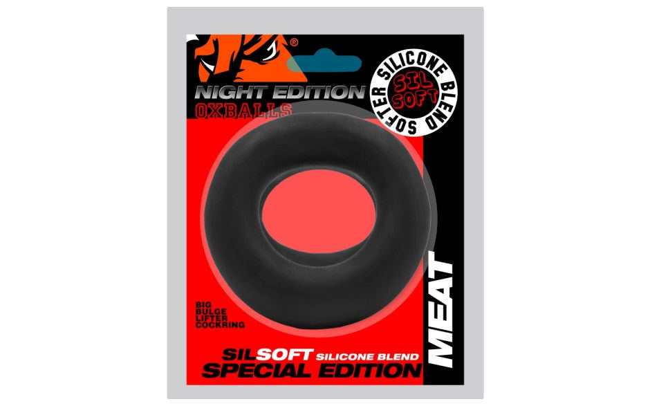 OxBalls Meat Big Bulge Stretchy Cock Ring Night Edition Silicone Penis Ring - - Stretchy Cock Rings