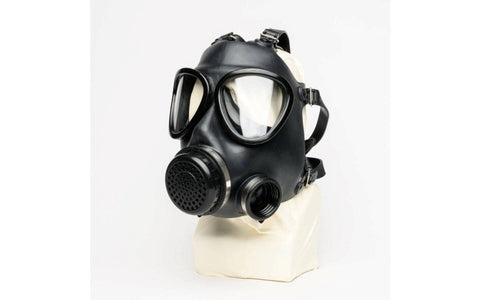 XR Brands XTRM Military Adjustable Strap Rubber Gas BDSM Mask with Straps - Bondage Hoods
