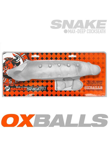 OxBalls Snake Deep Reacher Male Cocksheath Clear Ice Penis Extension - Penis Sleeves and Extenders